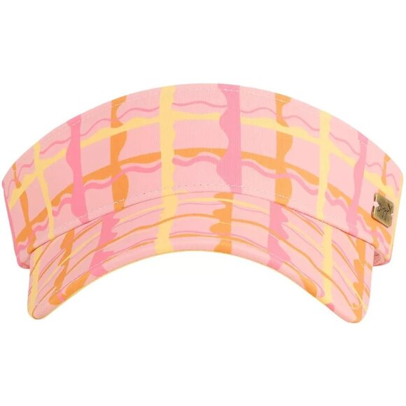 PUMA X Dani Dazey Women's Golf Visor Pink Fruit Adjustable All Over Plaid Print - Picture 1 of 6